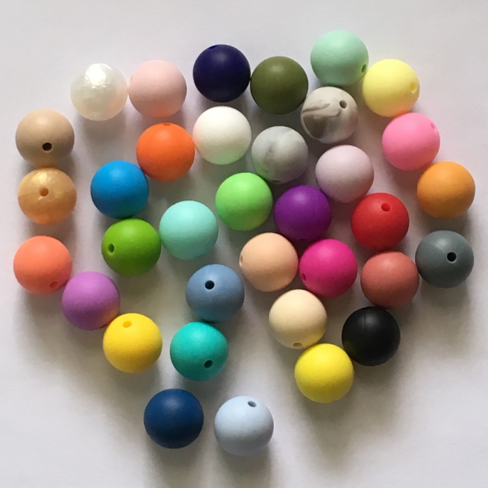15mm Silicone Round Beads Baby Chewable Silicone Beads BPA Free 100% Food  Grade Silicone Beads