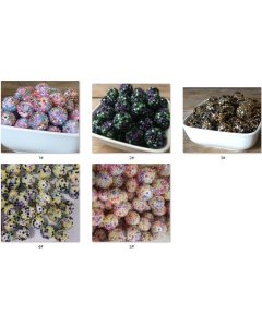 20mm multi-color acrylic rhinestone bubblegum beads