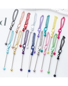 10pcs Chained Zipper Pull Bars Lobster Clasp Bars