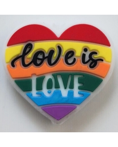 love is love rainbow heart silicone focal beads