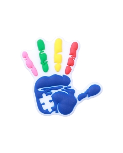 20pcs Autism Handprint Silicone Focal Beads