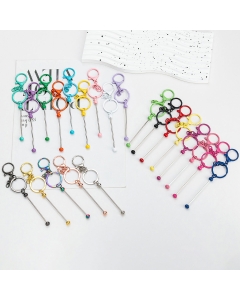 Set of beadable keychain bars for keys and accessories