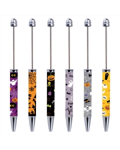 Halloween heat transfer printed beadable ballpoint pens