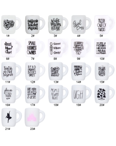 printed mug silicone focal beads